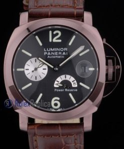 Panerai replica luminor power reserve pro-hunter pvd brown strip leather imitazione copia