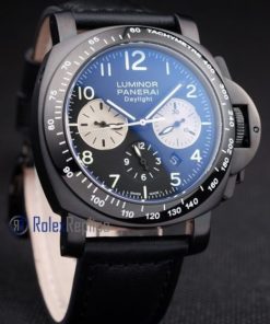 Panerai replica luminor daylight chrono pro-hunter pvd strip leather imitazione copia