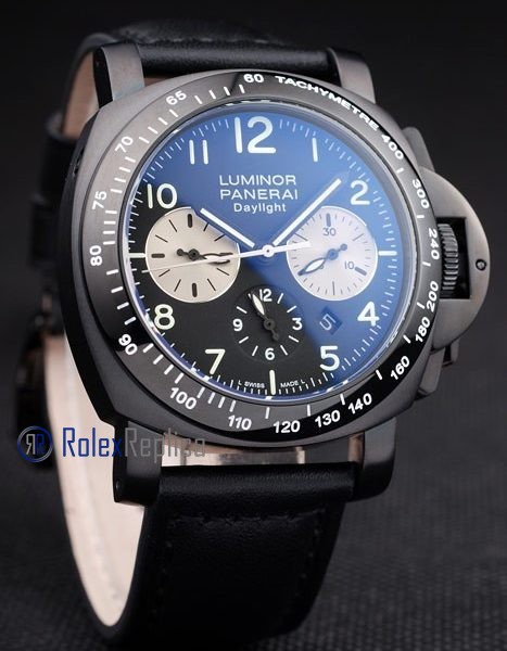 Panerai replica luminor daylight chrono pro-hunter pvd strip leather imitazione copia