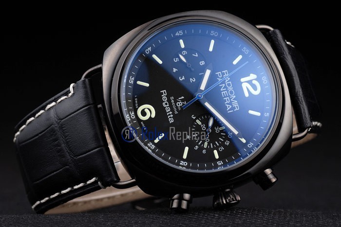 Panerai replica radiomir regatta pro-hunter pvd strip leather imitazione copia - immagine 4