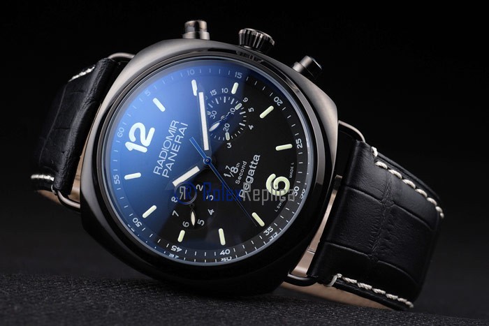 Panerai replica radiomir regatta pro-hunter pvd strip leather imitazione copia - immagine 5