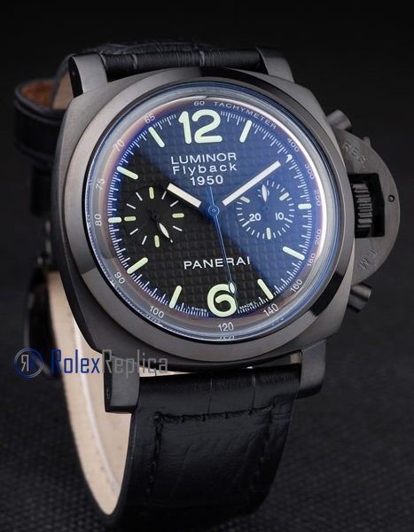 Panerai replica luminor flyback 1950 pro-hunter strip leather imitazione copia