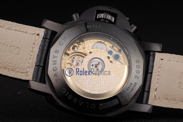 Panerai replica luminor flyback 1950 pro-hunter strip leather imitazione copia - immagine 10