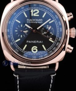 Panerai replica radiomir chronograph rose gold strip leather black imitazione copia
