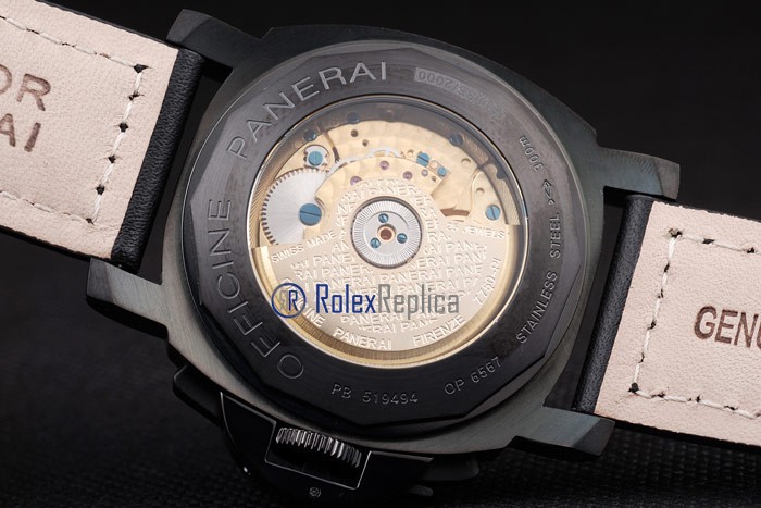 Panerai replica luminor daylight black dial chrono pro-hunter pvd strip leather imitazione copia - immagine 9