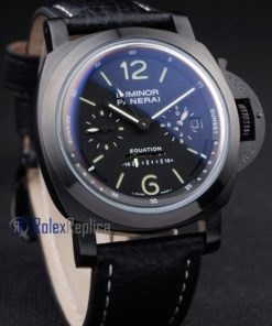 Panerai replica luminor marina equation pro-hunter pvd strip leather imitazione copia