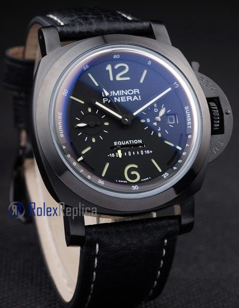 Panerai replica luminor marina equation pro-hunter pvd strip leather imitazione copia