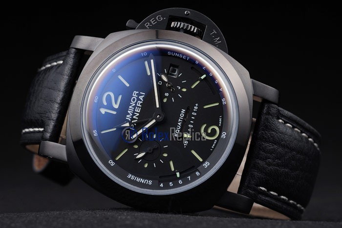 Panerai replica luminor marina equation pro-hunter pvd strip leather imitazione copia - immagine 5