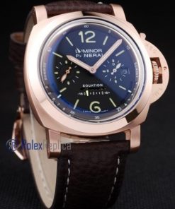 Panerai replica luminor marina equation rose gold strip leather imitazione copia