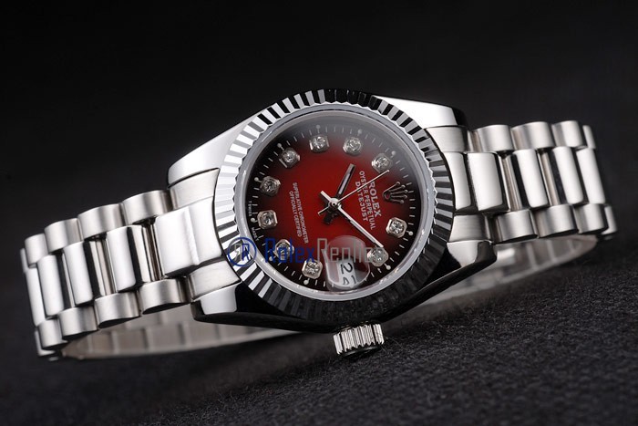 rolex replica datejust red brillantini orologio imitazione - immagine 4