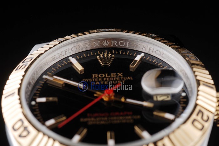 rolex replica turn-o-graph acciaio oro black imitazione orologio - immagine 6
