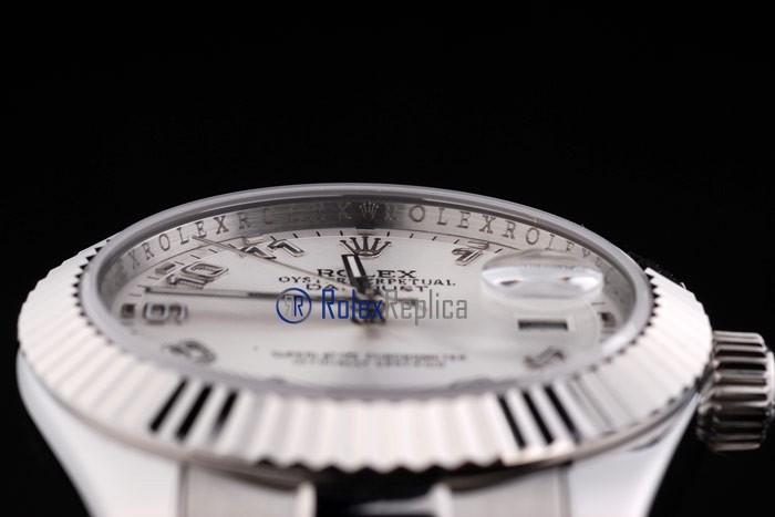 rolex replica datejust lady acciaio argentèè arab orologio imitazione - immagine 12