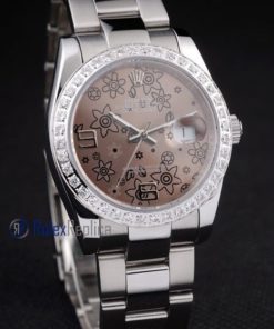 rolex replica datejust acciaio flower brown orologio imitazione