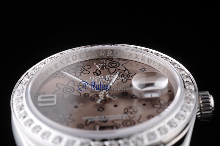 rolex replica datejust acciaio flower brown orologio imitazione - immagine 6