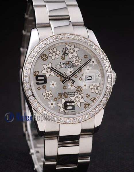 rolex replica datejust acciaio flower argentèè orologio imitazione