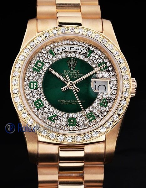 rolex replica daydate oro SARU green arab orologio imitazione