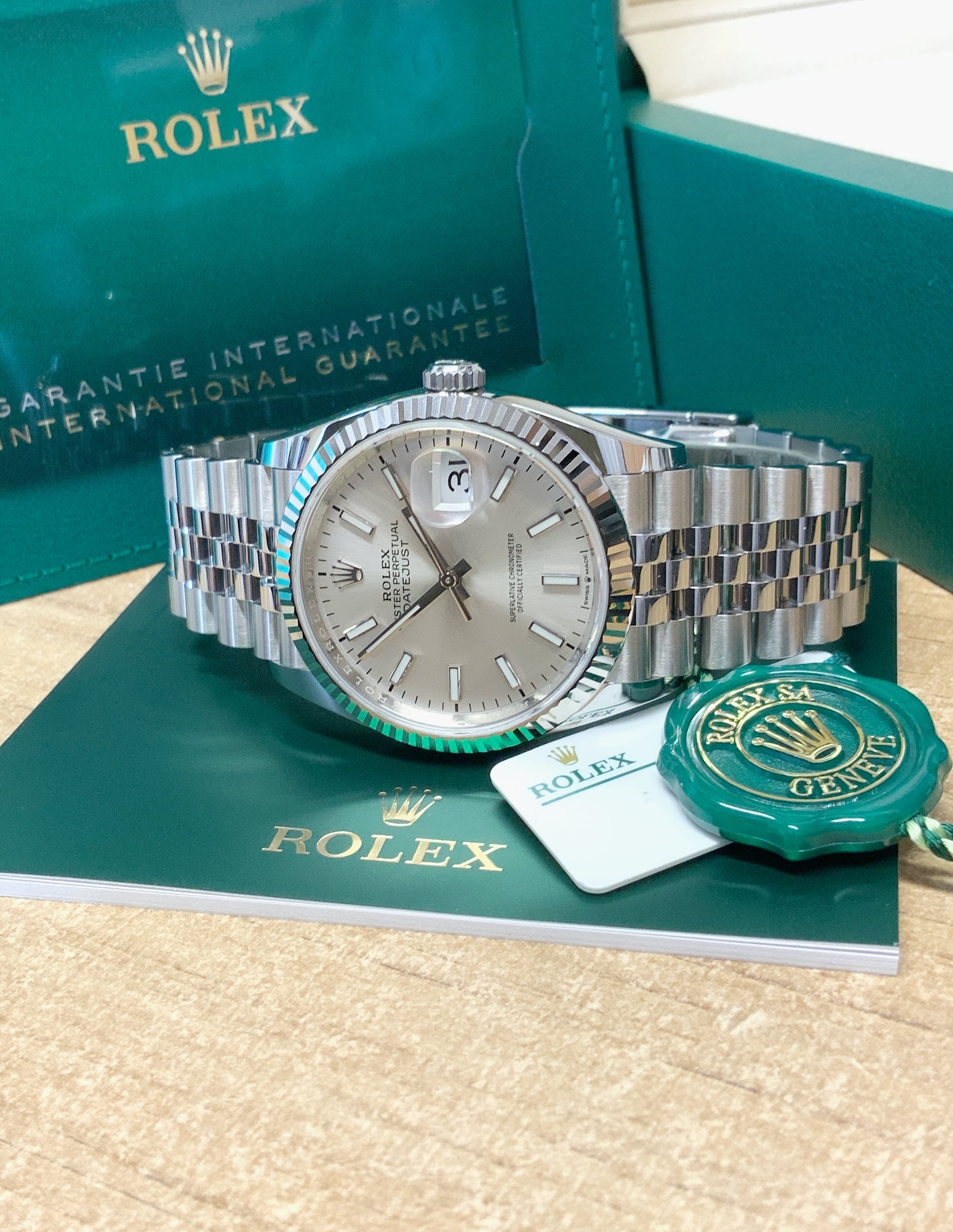 rolex replica datejust acciaio argentèè barrette orologio imitazione - immagine 8