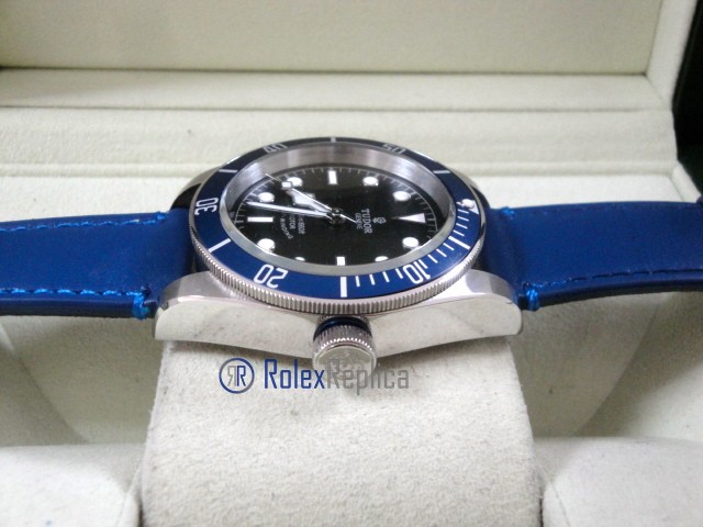 tudor replica black bay blue cinturino pelle orologio replica - immagine 6