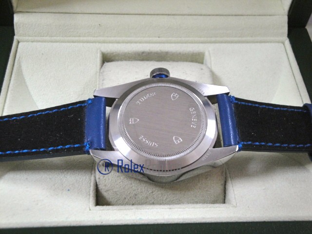 tudor replica black bay blue cinturino pelle orologio replica - immagine 8