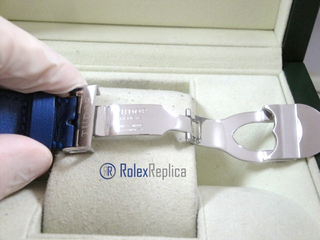tudor replica black bay blue cinturino pelle orologio replica - immagine 11
