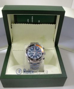 Omega replica seamaster co-axial chrono acciaio black orange imitazione copia