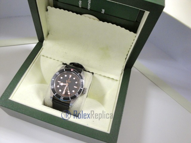 tudor replica black bay black cinturino pelle orologio replica - immagine 2