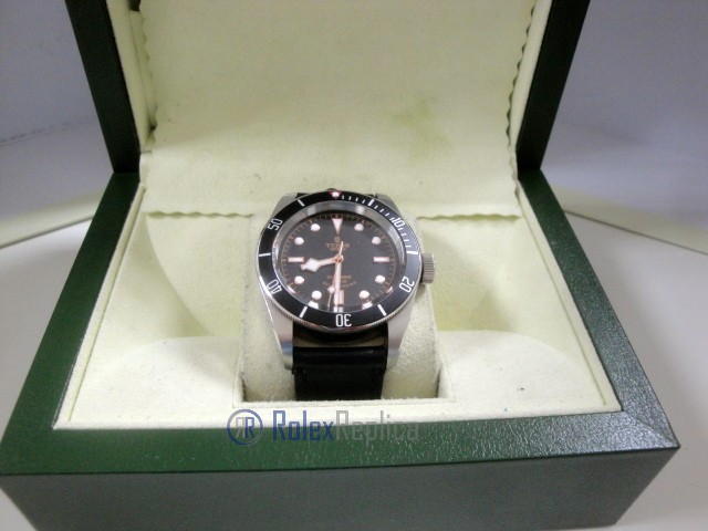 tudor replica black bay black cinturino pelle orologio replica - immagine 4