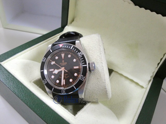 tudor replica black bay black cinturino pelle orologio replica - immagine 6
