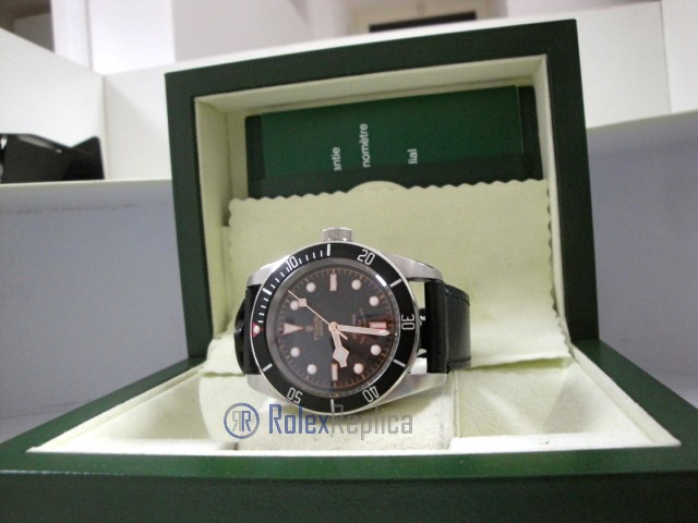 tudor replica black bay black cinturino pelle orologio replica - immagine 7