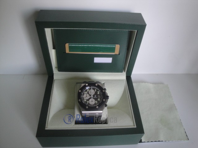 audemars piguet replica chrono offshore gommino strip rubber black dial imitazione copia - immagine 2