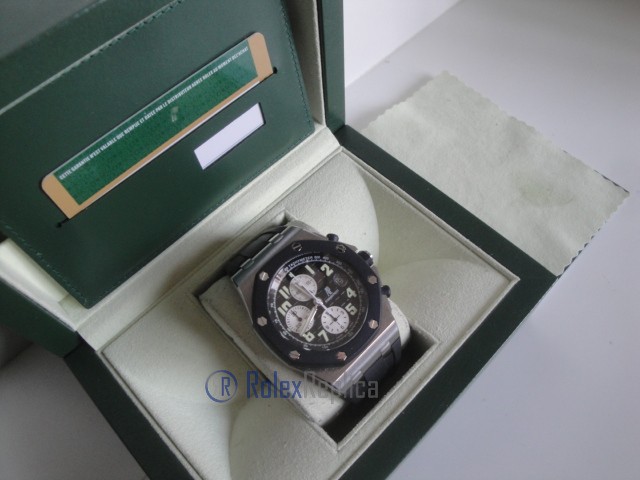 audemars piguet replica chrono offshore gommino strip rubber black dial imitazione copia - immagine 3
