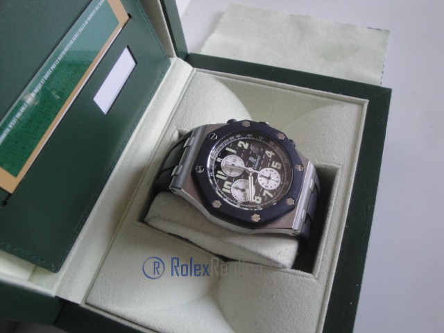 audemars piguet replica chrono offshore gommino strip rubber black dial imitazione copia - immagine 4