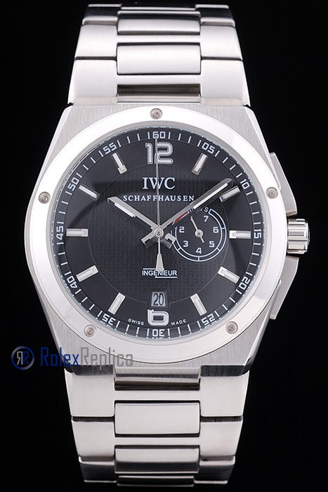 iwc replica acciaio ingenieur black orologio imitazione - immagine 3