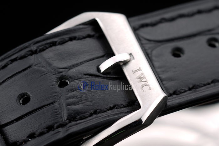 iwc replica 8 days power reserve black strip leather orologio imitazione - immagine 7