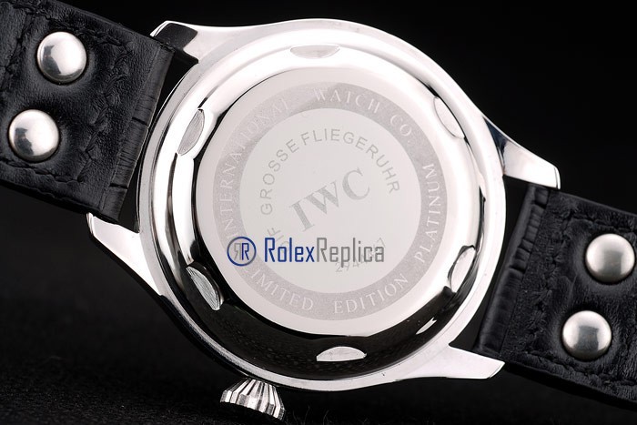iwc replica 8 days power reserve black strip leather orologio imitazione - immagine 8