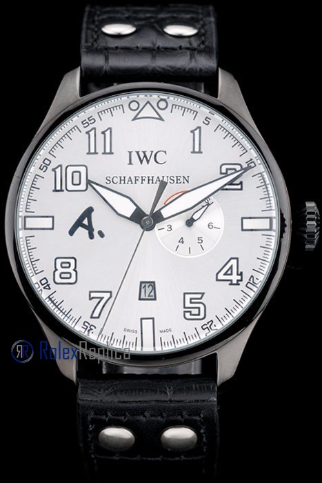 iwc replica 8 days power reserve white dial strip leather orologio imitazione - immagine 2