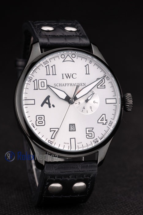 iwc replica 8 days power reserve white dial strip leather orologio imitazione - immagine 4