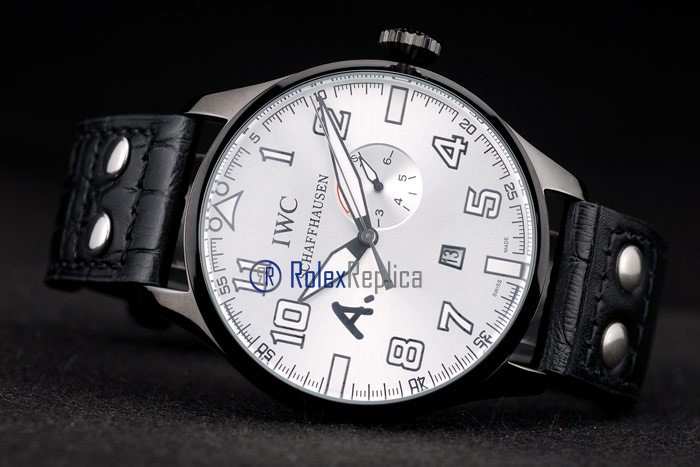 iwc replica 8 days power reserve white dial strip leather orologio imitazione - immagine 6
