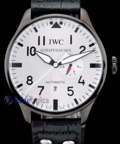 iwc replica 8 days power reserve acciaio white dial strip leather orologio imitazione