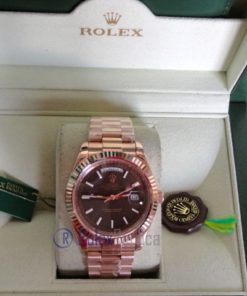 rolex replica daydate rose gold black dial orologio replica copia imitazione