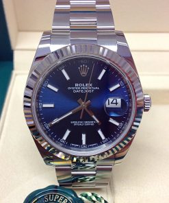 Alternative view of Rolex replica datejust 126334 blue dial oyster 41mm