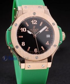 hublot replica big bang rose gold black dial green orologio copia
