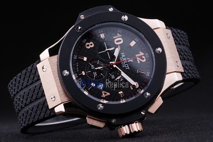 hublot replica big bang rose gold black dial orologio copia - immagine 5