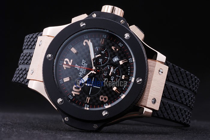 hublot replica big bang rose gold black dial orologio copia - immagine 6