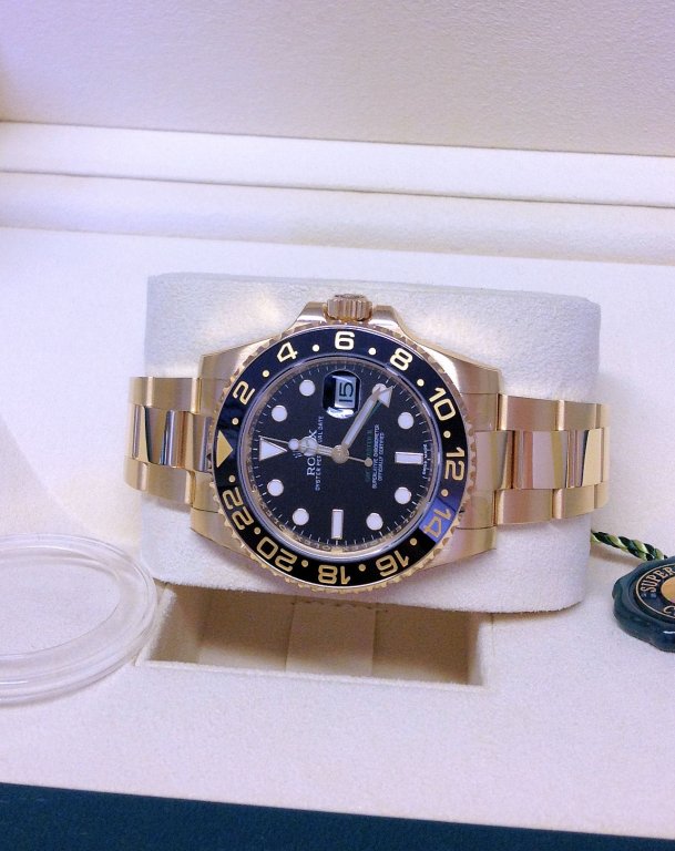 rolex replica GMT master II oro black dial ceramica orologio replica - immagine 4