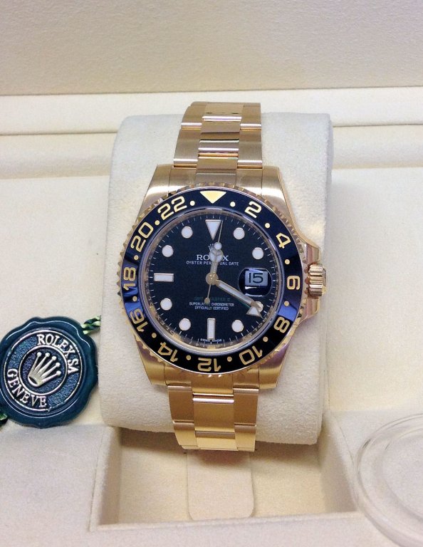rolex replica GMT master II oro black dial ceramica orologio replica - immagine 3