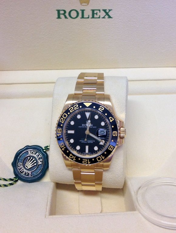 rolex replica GMT master II oro black dial ceramica orologio replica - immagine 5