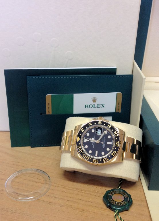 rolex replica GMT master II oro black dial ceramica orologio replica - immagine 8