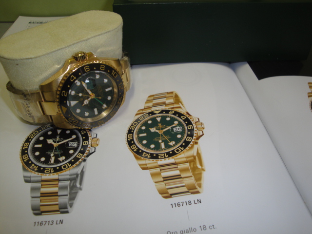 rolex replica GMT master II oro green dial ceramica orologio replica - immagine 10
