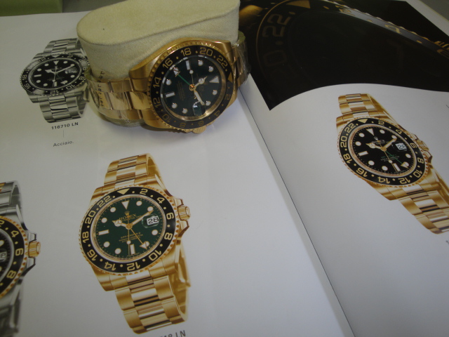 rolex replica GMT master II oro green dial ceramica orologio replica - immagine 12
